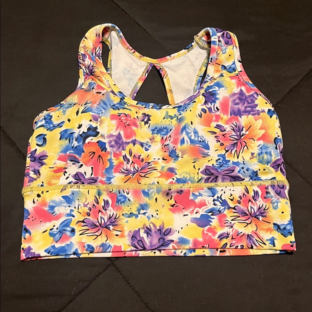 EUC matching Floral Sports Bra and Leggings Set - Picture 2 of 8